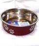 Bella Paw Print Merlot Small Bowl